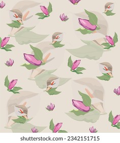 Delicate floral print of pink and white flowers. wrapping