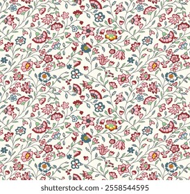 Delicate Floral Print Seamless Pattern for Fabric Design