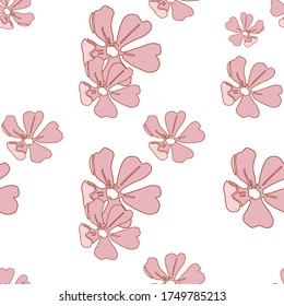 delicado fondo floral sin costura, plantas abstractas sobre fondo blanco