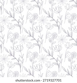 Delicate floral seamless pattern in cottagecore style