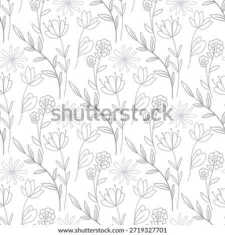 Delicate floral seamless pattern in cottagecore style