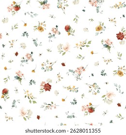 Delicado padrão sem emenda floral para tecido ou papel de parede