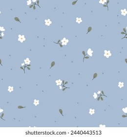 Delicate floral seamless pattern. Hand drawn pattern vector collection. Flower, leaf, leaves, delicate, cute. Surface design for packaging, fabric and stationery. 