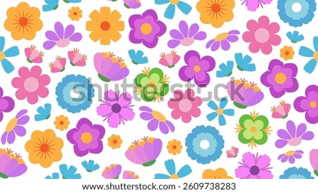 Delicate floral seamless pattern with tiny pastel flowers on a white background. Soft and colorful ditsy print, perfect for fabric, fashion, or stationery design. Elegant and decorative template.