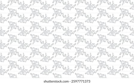 Delicate floral spray pattern with subtle horizontal dot trails offers an elegant and understated aesthetic for backgrounds and design projects adding a touch of sophistication