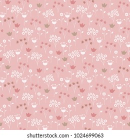 Delicate floral texture. Seamless small flowers pattern for design wrapping, textile, wallpaper, paper. Soft baby background.