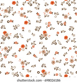 Delicate floral texture. Seamless small flowers pattern for design wrapping, textile, wallpaper, paper. Traditional cotton background.