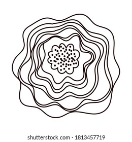 delicate flower decoration isolated icon line style vector illustration
