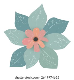 Delicate flower in flat style. Calm and soft illustration for meditation, yoga and wellness. 