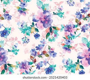 delicate flower illustration for cute vintage surface pattern