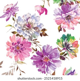 delicate flower illustration for vintage surface pattern 