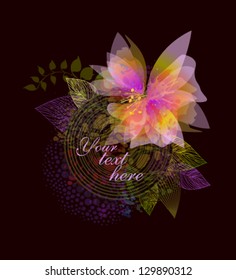 Delicate flower on a black background