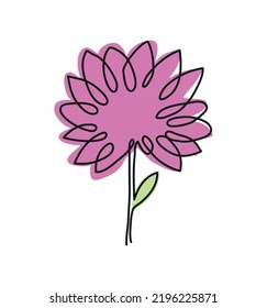 delicate flower one line icon isolated