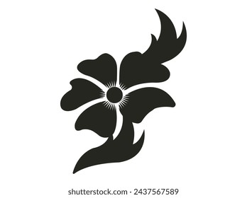 A delicate flower vector, with intricate petals, gracefully curved stems, and vibrant colors, evoking a sense of natural beauty and tranquility."
