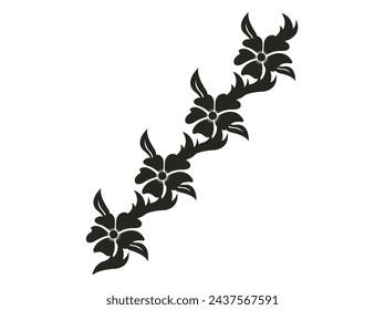 A delicate flower vector, with intricate petals, gracefully curved stems, and vibrant colors, evoking a sense of natural beauty and tranquility."
