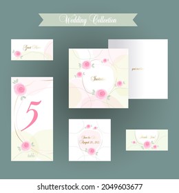 Delicada colección de bodas de flores. Diseñar plantillas para invitaciones y tarjetas. 