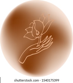 a delicate flower in a woman's hand