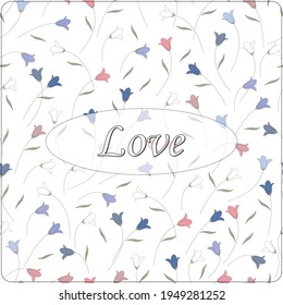 Delicate flowers leaves .Postcard background .Vector illustration.