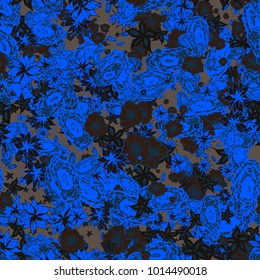 Delicate Flowers. Pattern in Autumn Blossoms for Print, Paper, Textile. Floral Background with Small Flowers. Trendy Pattern for Natural Design