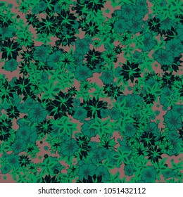 Delicate Flowers. Pattern in Autumn Blossoms for Print, Paper, Textile. Floral Background with Small Flowers. Trendy Pattern for Natural Design