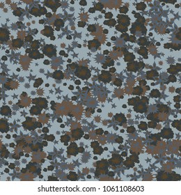 Delicate Flowers. Pattern in Autumn Blossoms for Print, Paper, Textile. Floral Background with Small Flowers. Trendy Pattern for Natural Design
