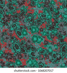 Delicate Flowers. Pattern in Autumn Blossoms for Print, Paper, Textile. Floral Background with Small Flowers. Trendy Pattern for Natural Design