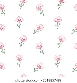 Delicate flowers seamless pattern for fabric, clothing, baby, printing, background, backdrop, baby, napkin, dress, wallpaper, paper, decoration.