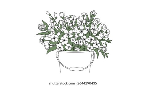 Delicado Flores em um vaso branco Um arranjo caprichoso para um casamento de verão