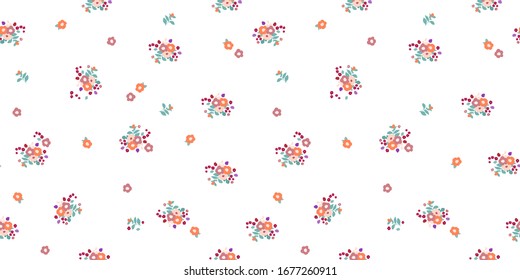 Delikate Blumenmuster. Nahtloser floraler Hintergrund für Design-Umhüllung, Textilien, Tapete. Vektorillustration floriert.
