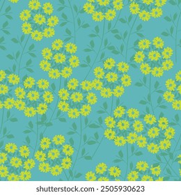 Zartes Blumenmuster in kleinen Blumen. Floraler nahtloser Hintergrund für Textilien, Tapeten, Druck, Verpackung und Papiere