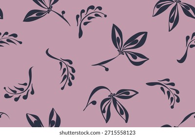 Delicate flowing floral seamless pattern soft organic botanical motifs. Minimal elegant flower surface design.