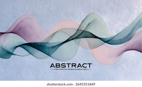 Delicado, linhas fluindo criar um fundo de aquarela abstrata.