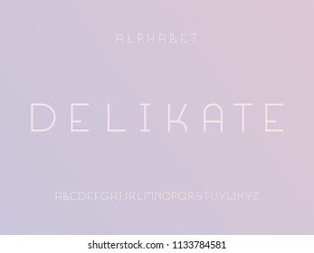 Delicate font. Vector alphabet letters. Typeface design. 