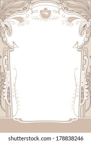 Delicate frame in beige with space for text.