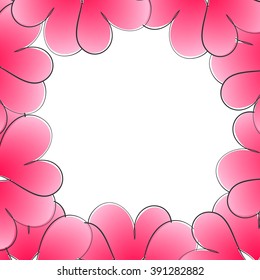 delicate frame with pink hearts