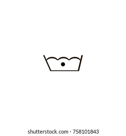 delicate gentle 30 degrees washing laundry symbol line icon. flat design