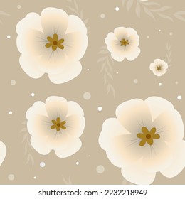 delicate gentle floral and leaves pattern. background or texture