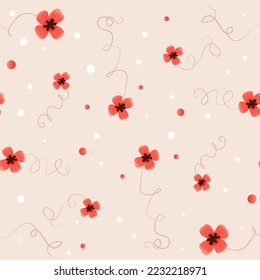 delicate gentle floral and leaves pattern. background or texture