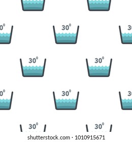 Delicate gentle thirty degrees washing laundry symbol pattern seamless flat style for web vector illustration