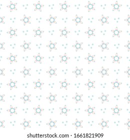 Delicate geometric flower pattern, white background, vector illustration
