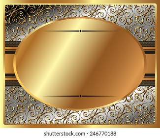 Delicate gold frame with oval plate for your design