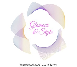 Delicate golden abstract curve for wedding invitations, romantic stationery, home decor prints, and elegant event branding elements