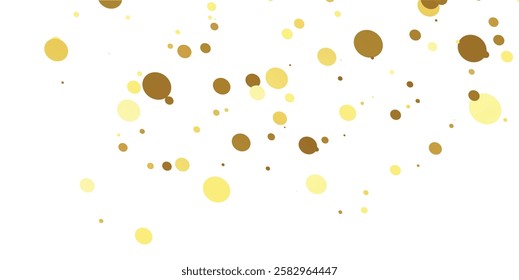 "Delicate Golden Glitter Dots and Sparkling Confetti Floating Gracefully Against a Transparent White Canvas, Infusing Any Event with Elegance and Radiance"
