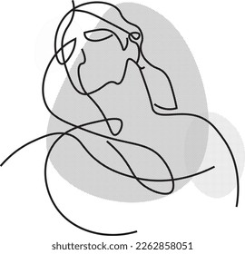 Delicate and graceful, the one-line drawing depicts the elegance of a young woman.