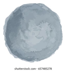Delicate gray watercolor painted vector stain isolated on white background