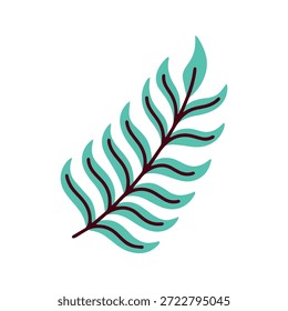 Folhas verdes delicadas de penas representando samambaia ou planta de jardim semelhante. Elemento botânico para ilustrações inspiradas na natureza, marca de cosméticos orgânicos e design ecológico.