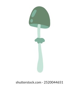 Delicate green mushroom illustration, ideal for whimsical, organic, and nature-themed projects. Great for forest, fairy, and botanical designs.