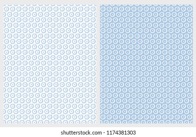 Delicate Hand Drawn Floral Vector Pattern. Abstract Flowers Isolated on a Blue and White Background. Cute Simple Floral Design. Lovely Simple Abstract Garden Vector Repeatable Pattern.