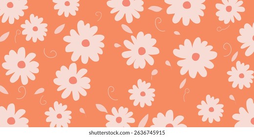 Delicate hand drawn flowers arranged in seamless patterns. Ideal for fabric, textiles, wrapping paper, decor, and abstract backgrounds, adding a handcrafted, natural touch.