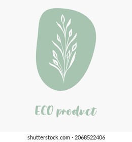 Delicate hand drawn organic logos and icons for ecological, farm food market, healthy life and local food restaurants or organic cosmetics labels. Vector illustration